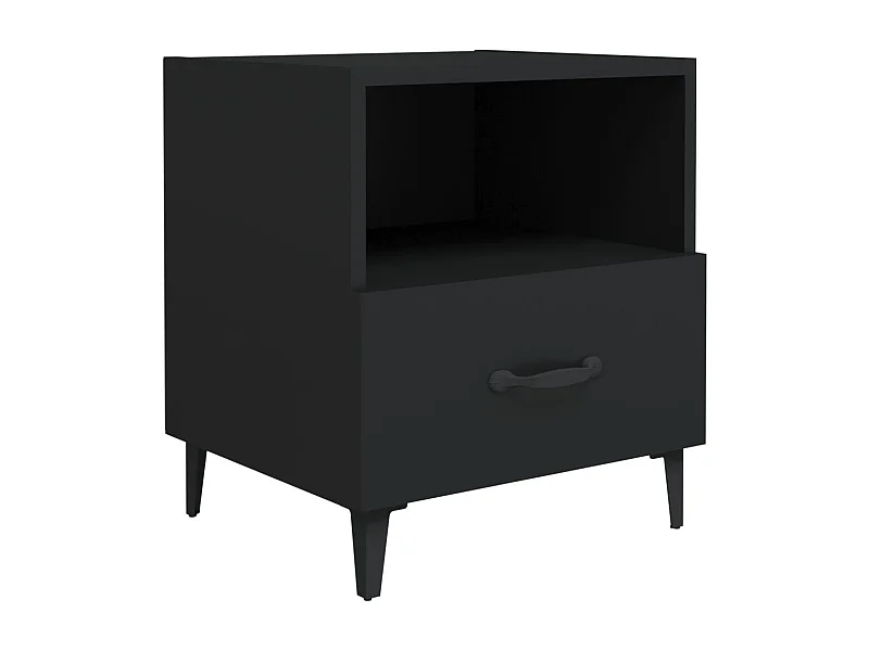 Weedsport  Table de chevet Noir Bois d'ingénierie