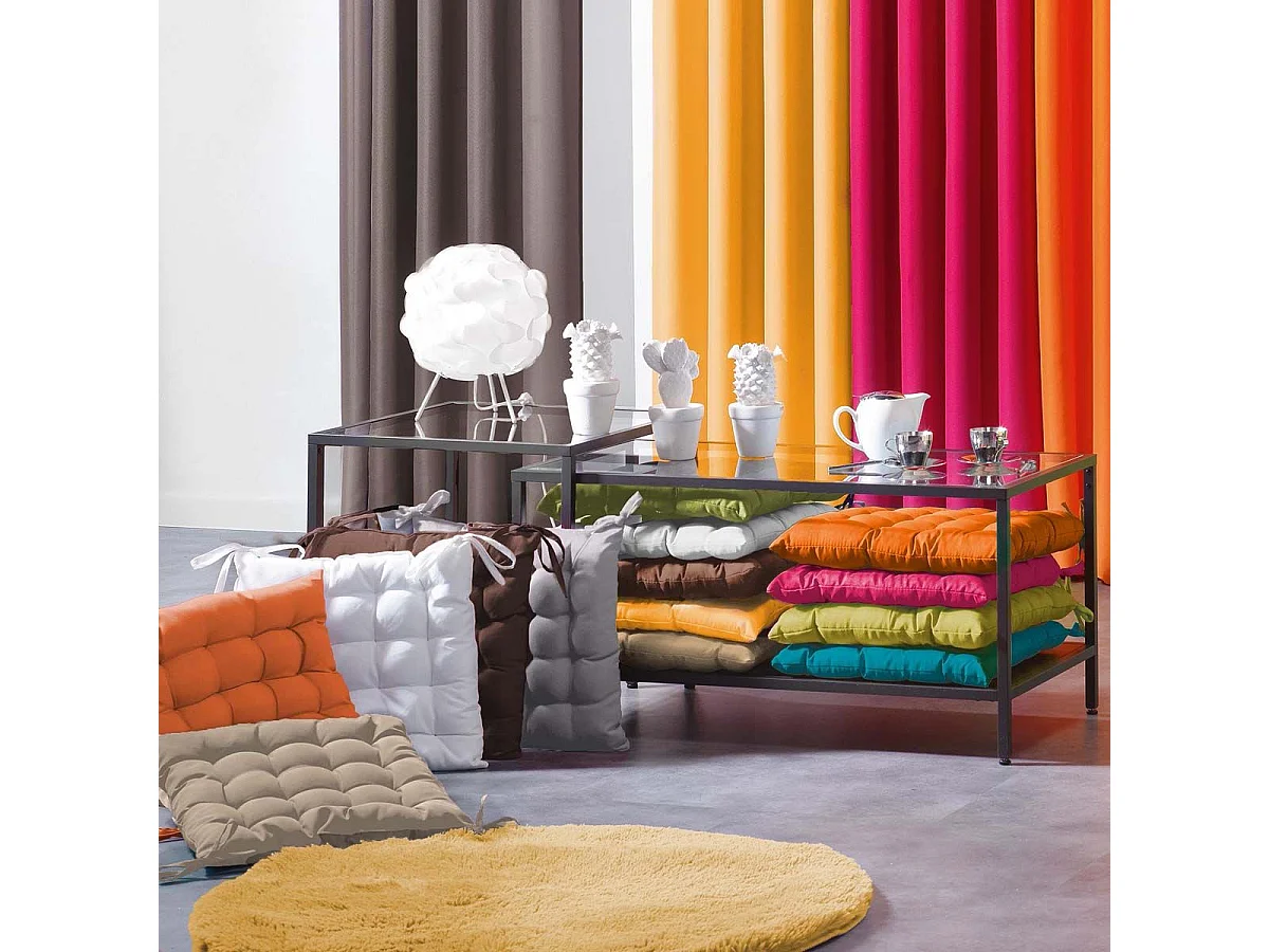 Galette de Chaise Matelassée "Essentiel" 40x40cm Béton