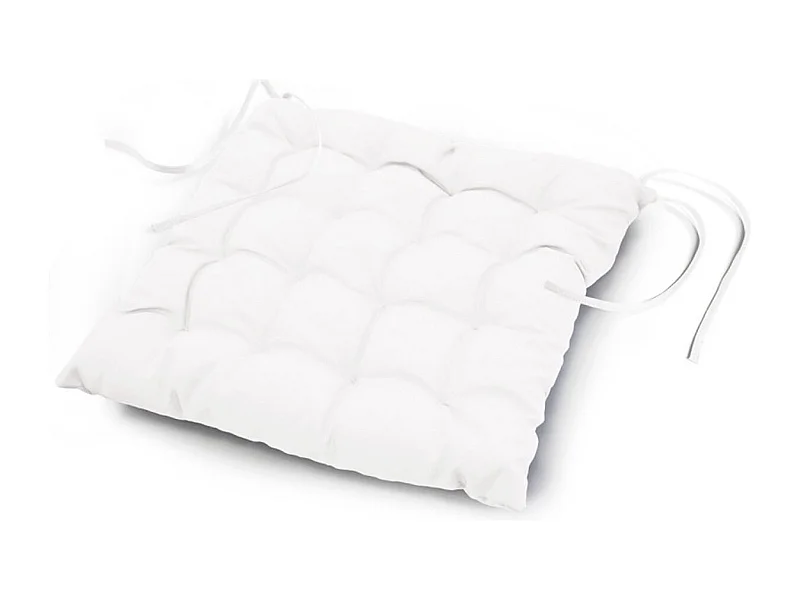 Galette de Chaise Matelassée "Essentiel" 40x40cm Blanc