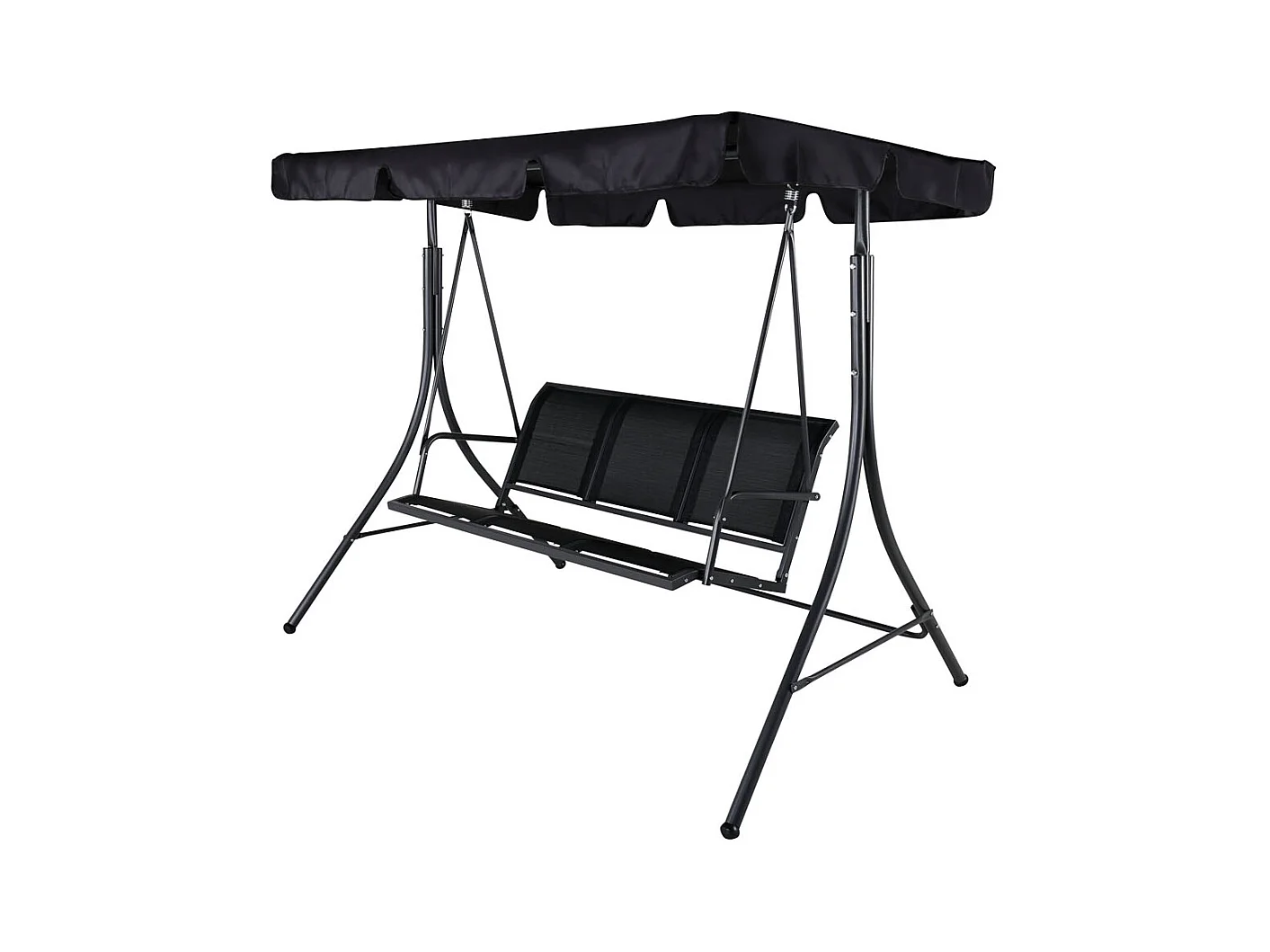 Balancelle de Jardin 3 Places "Montreal" 163cm Noir