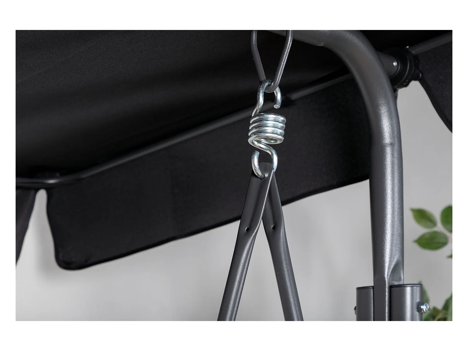 Balancelle de Jardin 3 Places "Montreal" 163cm Noir