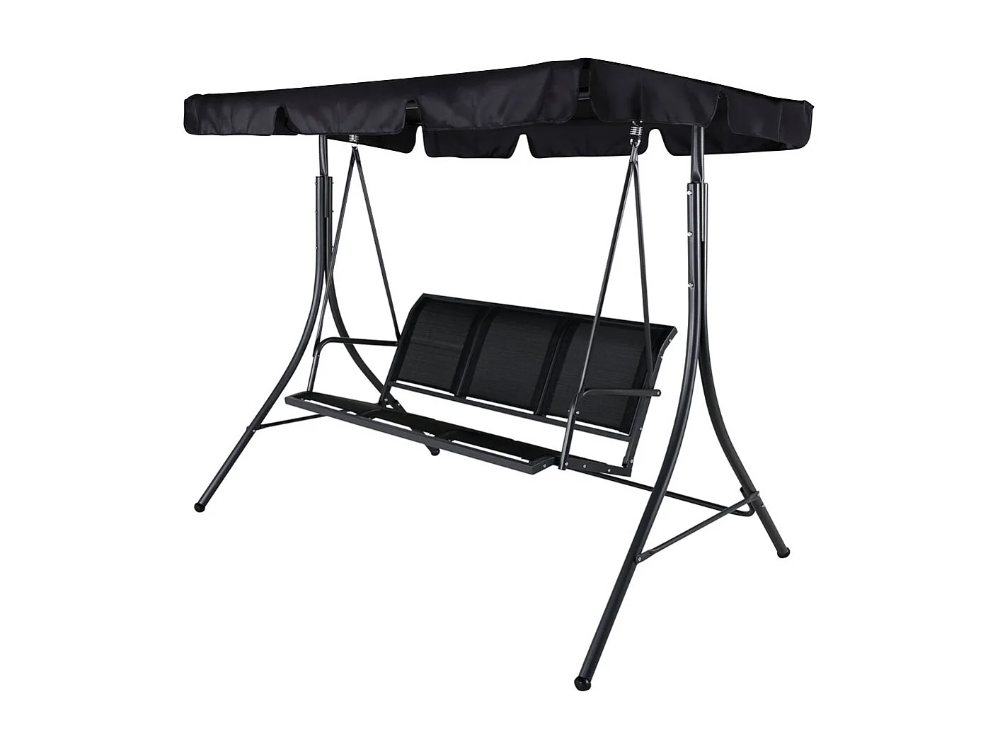 Balancelle de Jardin 3 Places "Montreal" 163cm Noir