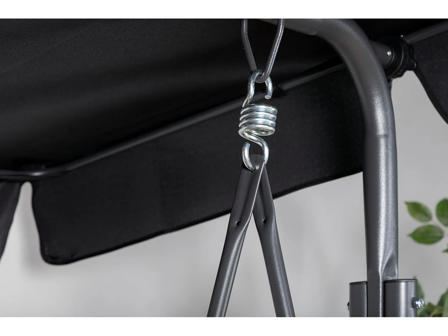 Balancelle de Jardin 3 Places "Montreal" 163cm Noir