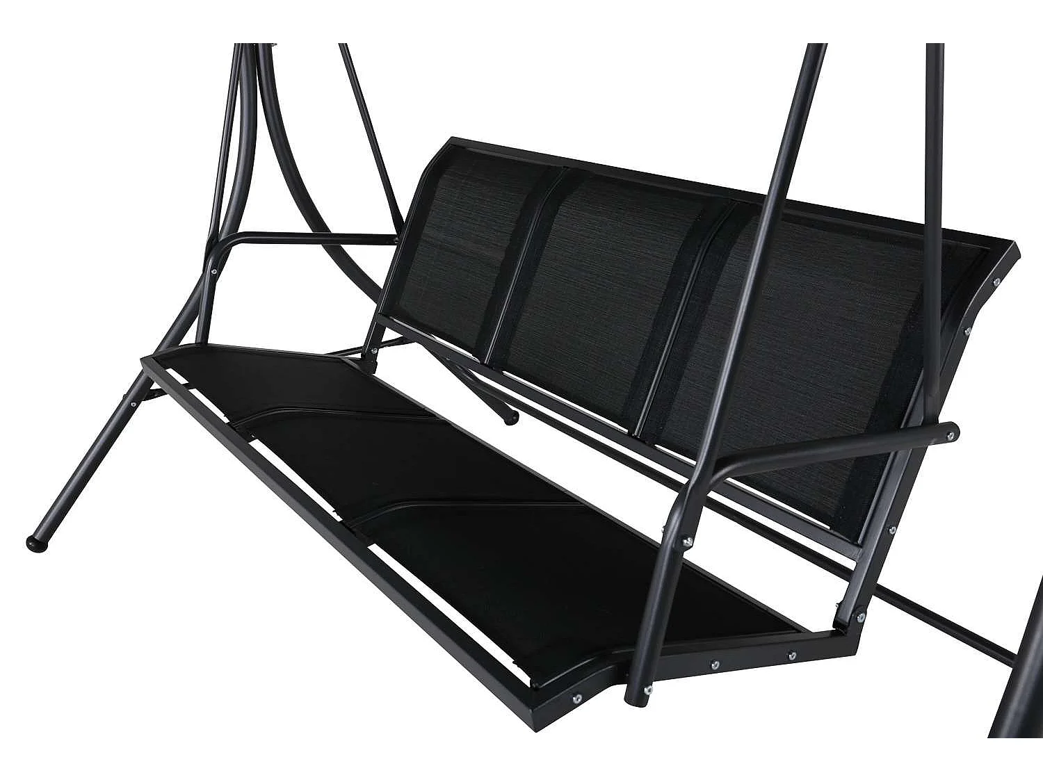 Balancelle de Jardin 3 Places "Montreal" 163cm Noir