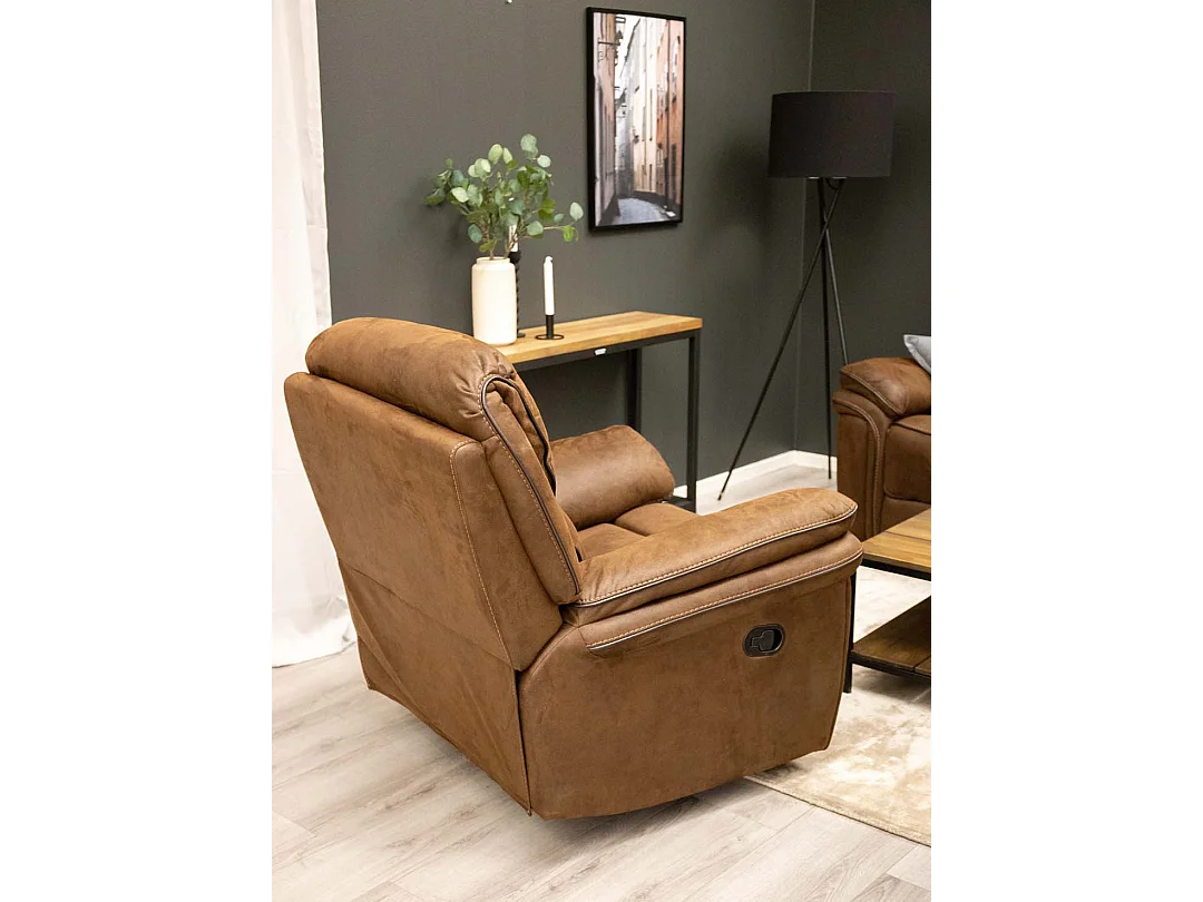Saranda fauteuil , Recliner met voetsteun bruin.