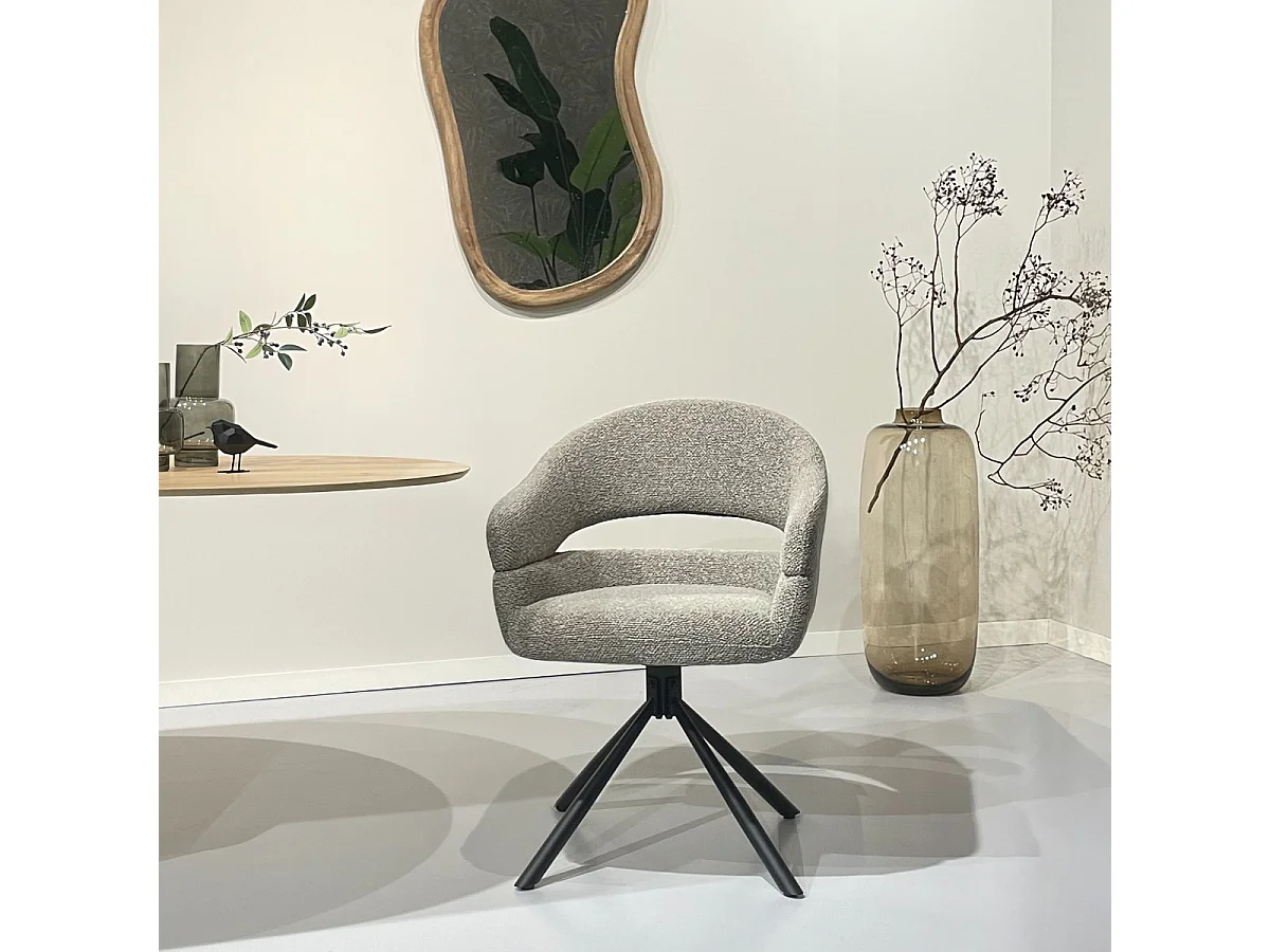 Eetkamerstoel Linn Taupe Set van 2 - 62x58x85cm