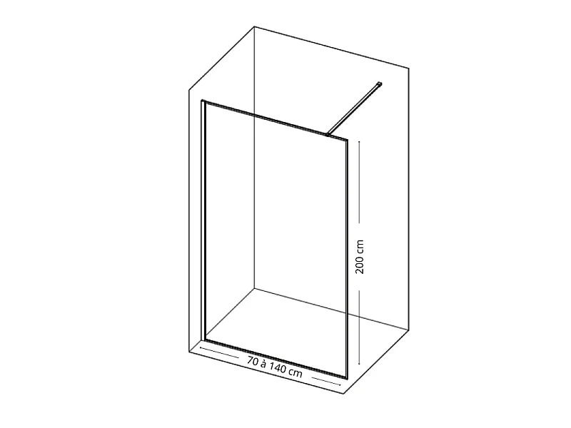 Paroi de douche KINEDO Solo Design + sérigraphié art déco 120cm profilé Or brossé