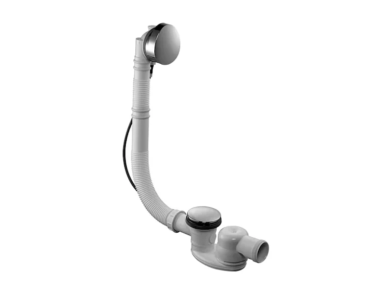 Vidage JACOB DELAFON avec siphon extra-plat, câble long et trop pleins réglable