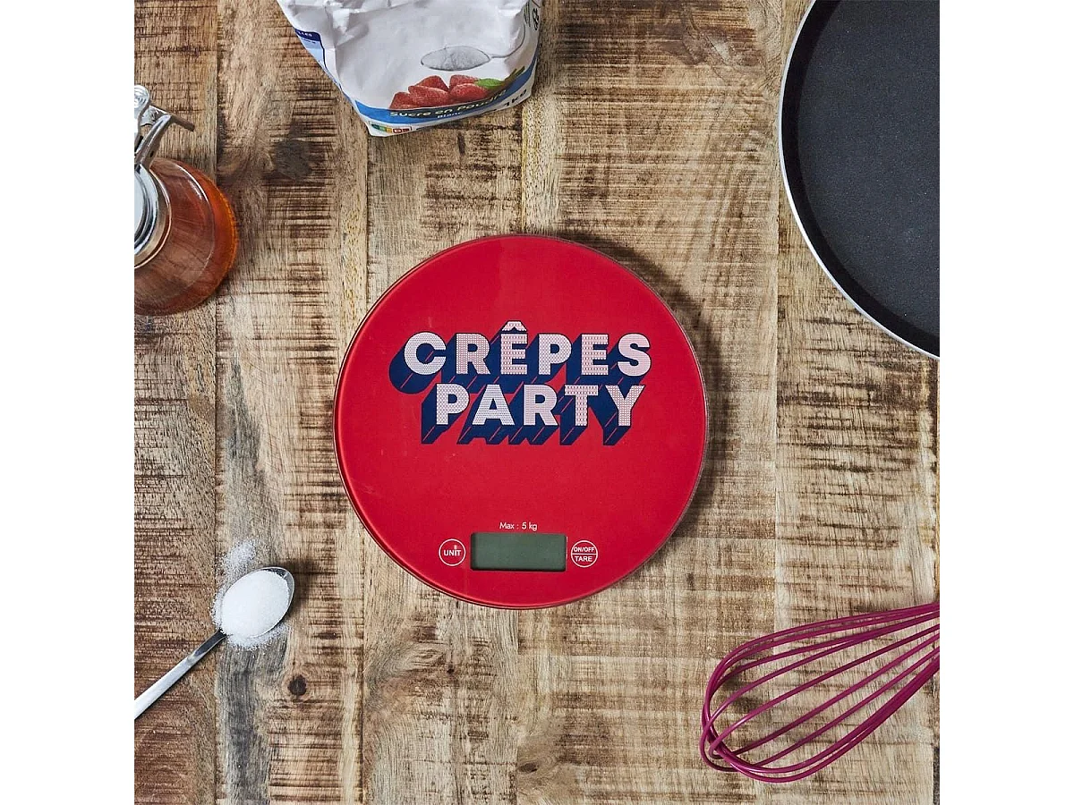 Balance de cuisine digitale sérigraphie "Crêpes party"