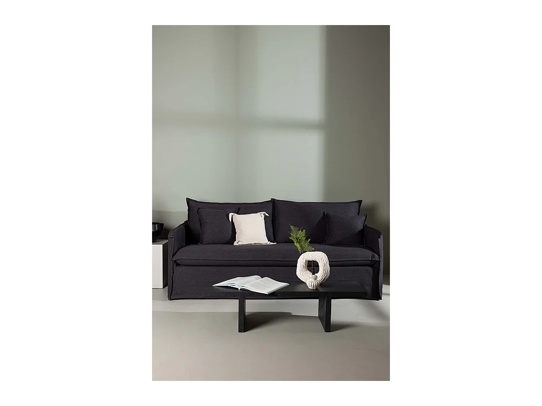 Canapé Droit 3 Places "Nova" 200cm Noir