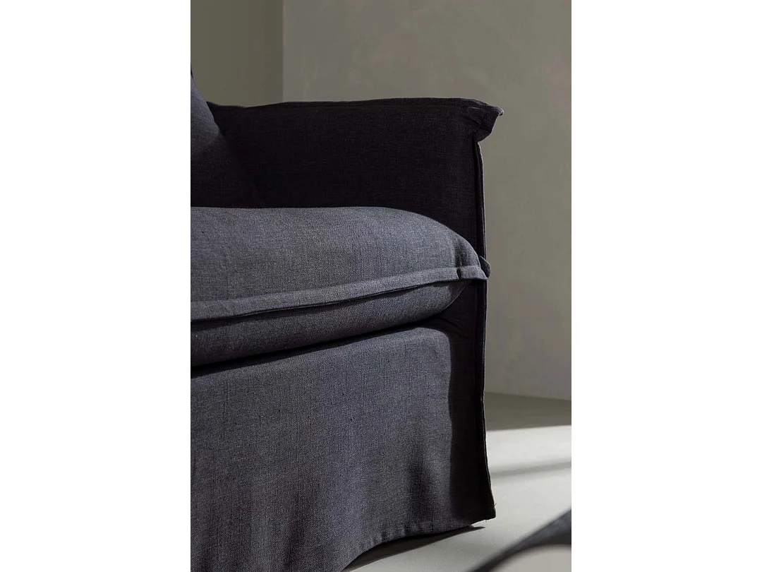 Canapé Droit 3 Places "Nova" 200cm Noir