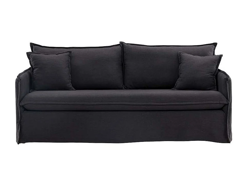 Canapé Droit 3 Places "Nova" 200cm Noir