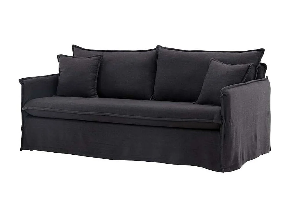 Canapé Droit 3 Places "Nova" 200cm Noir