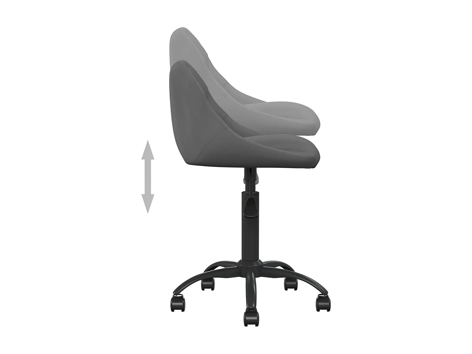 Chaise de bureau Gris foncé Velours