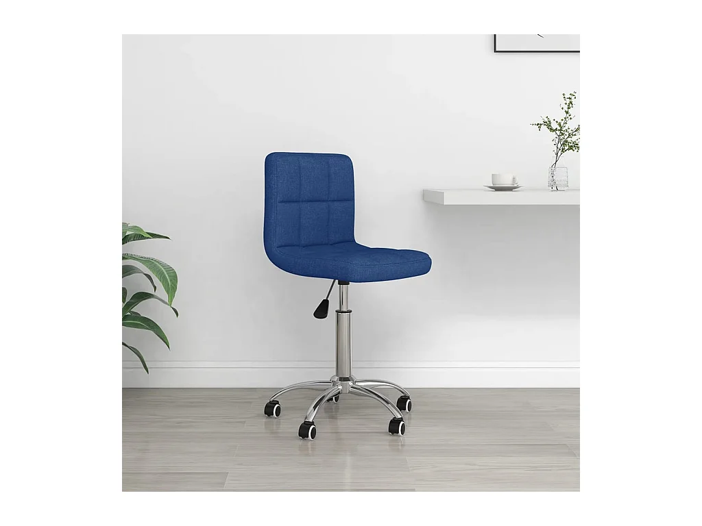 Chaise pivotante de bureau Bleu Tissu