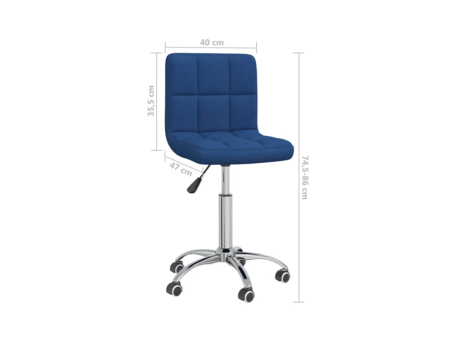Chaise pivotante de bureau Bleu Tissu