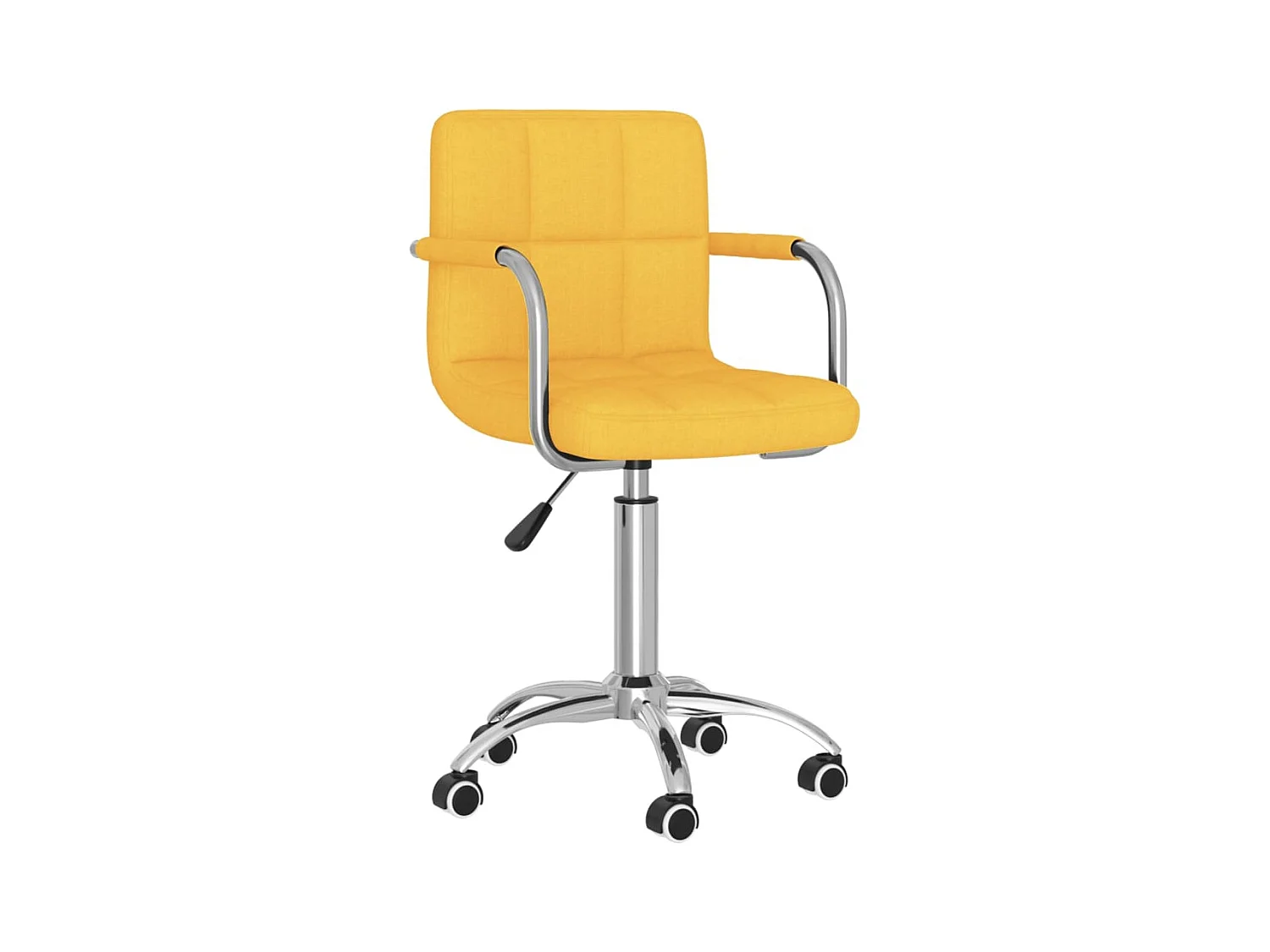 Chaise pivotante de bureau Jaune moutarde Tissu