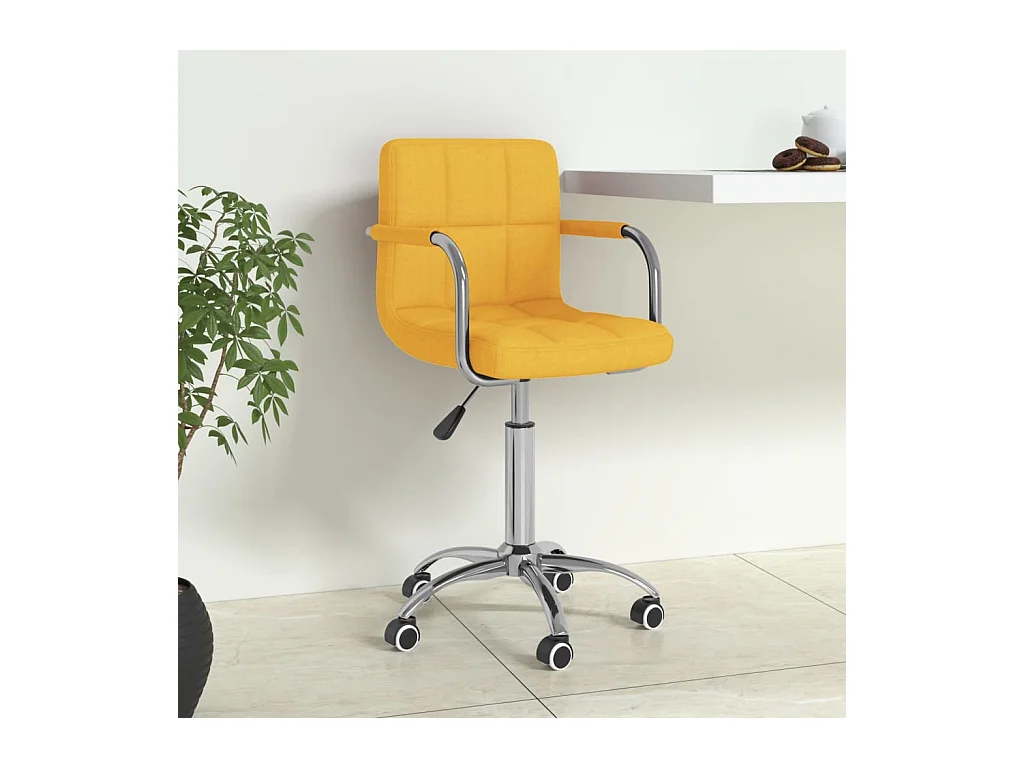 Chaise pivotante de bureau Jaune moutarde Tissu