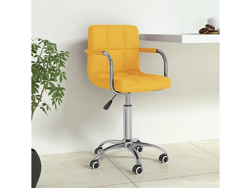 Chaise pivotante de bureau Jaune moutarde Tissu