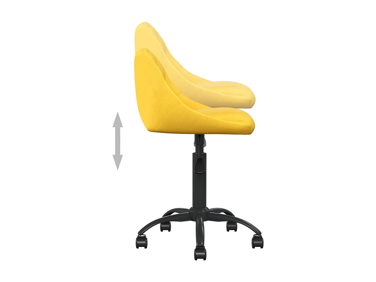 Chaise de bureau Jaune moutarde Velours