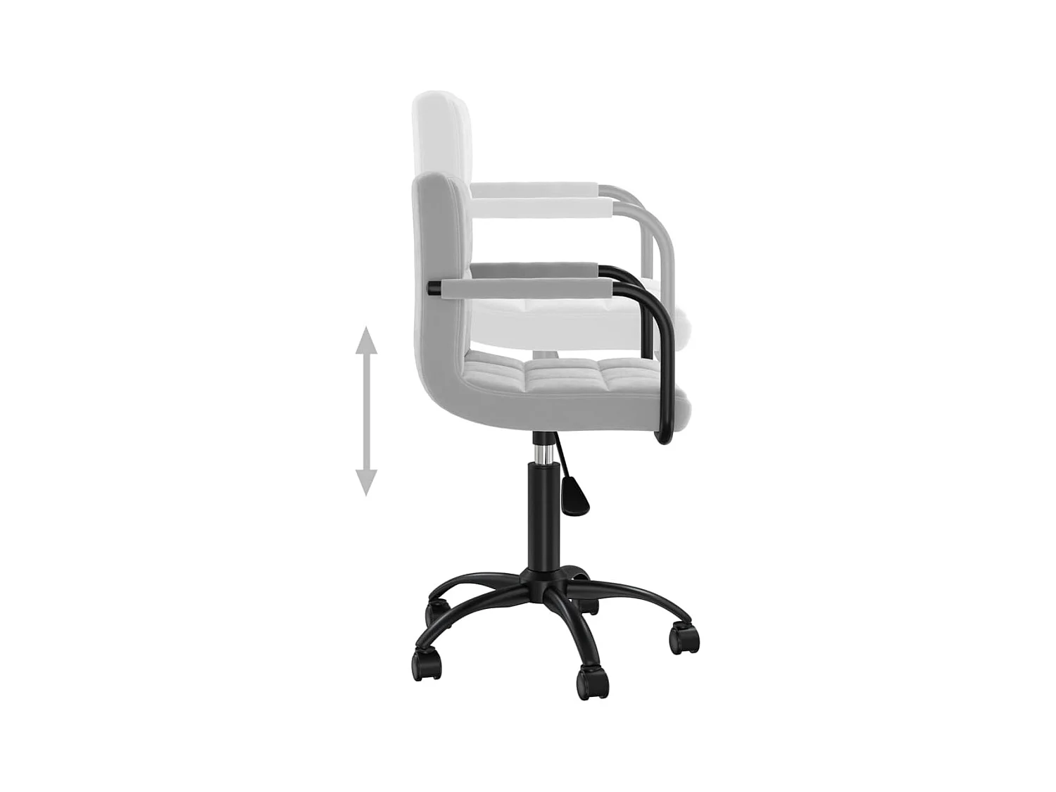 Chaise pivotante de bureau Gris clair Velours