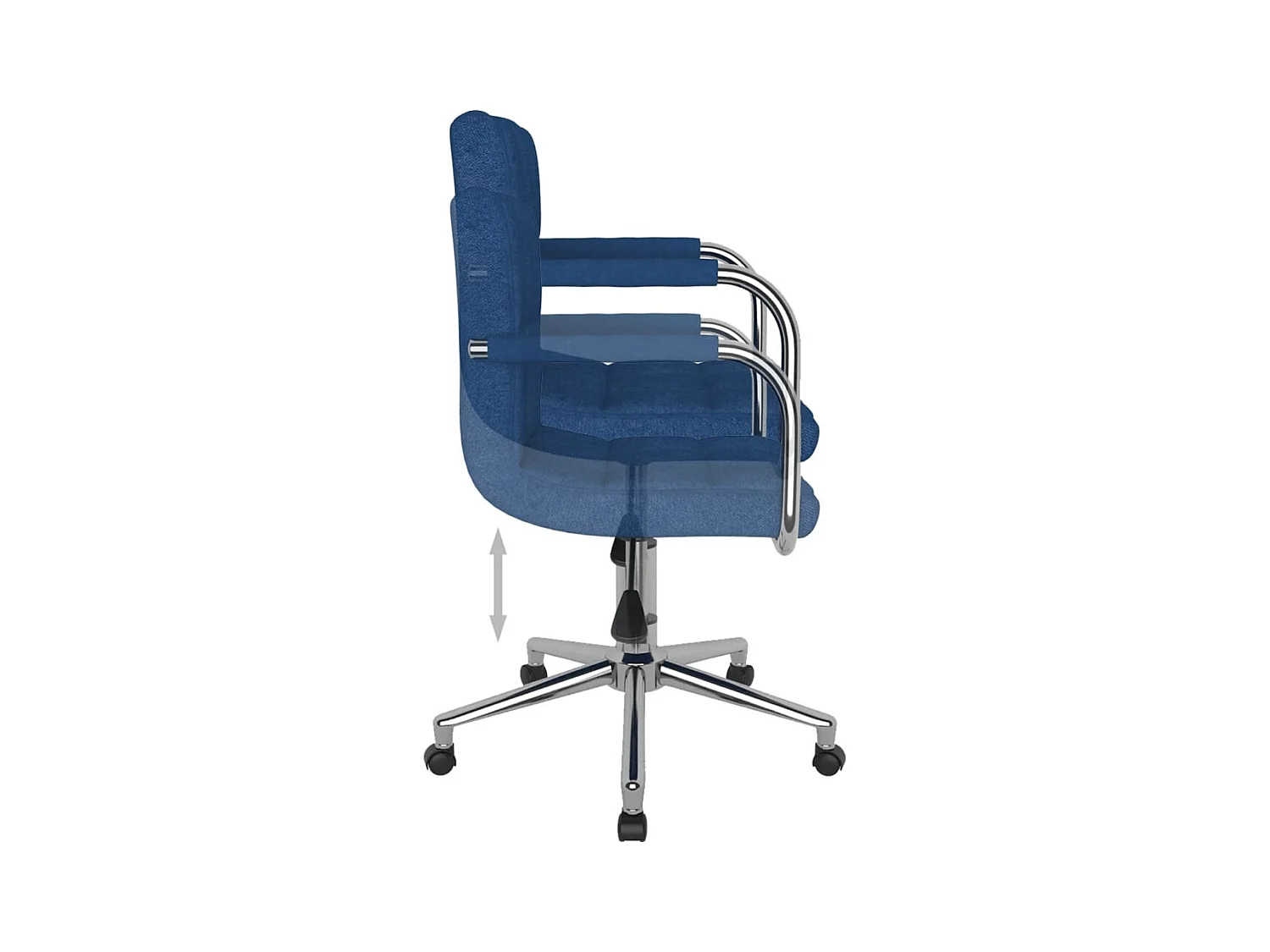Chaise pivotante de bureau Bleu Tissu