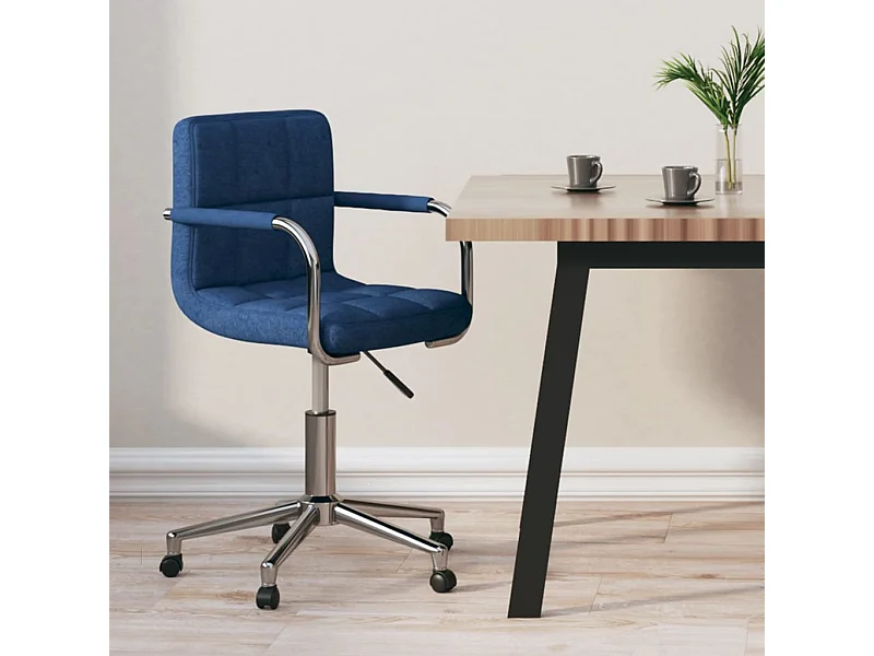 Chaise pivotante de bureau Bleu Tissu