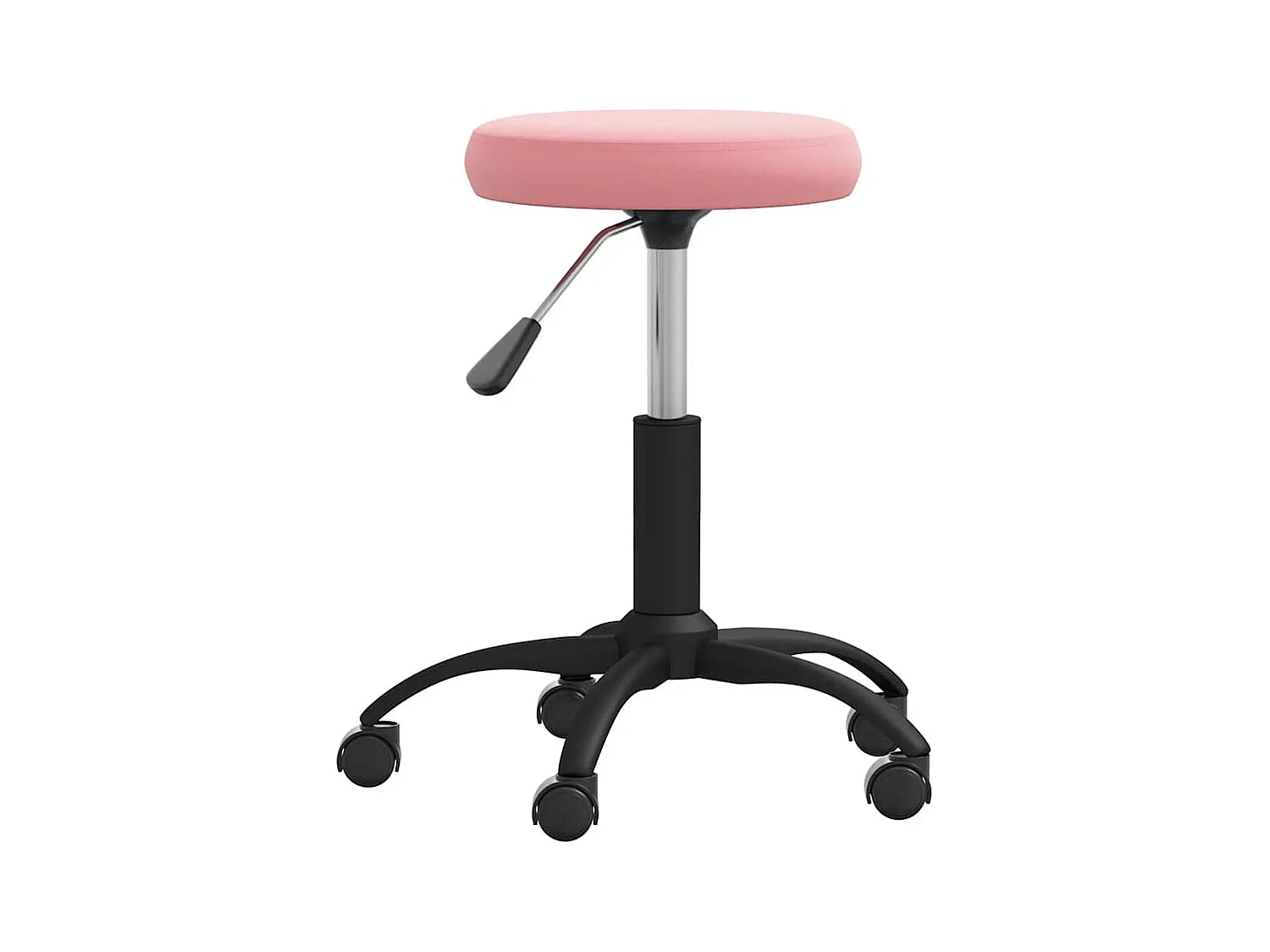 Chaise de bureau pivotante rose velours