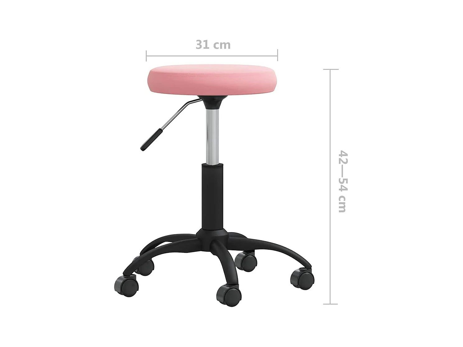 Chaise de bureau pivotante rose velours