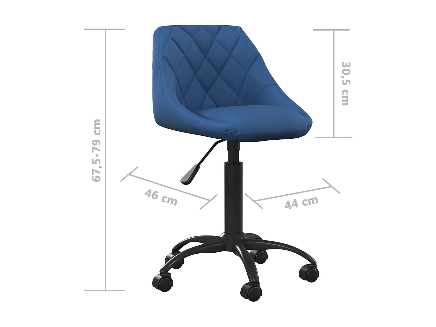 Chaise de bureau Bleu Velours