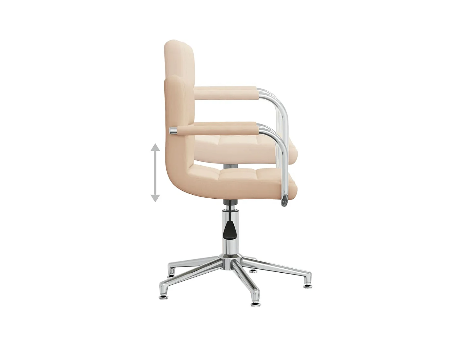 Chaise pivotante de bureau Crème Tissu