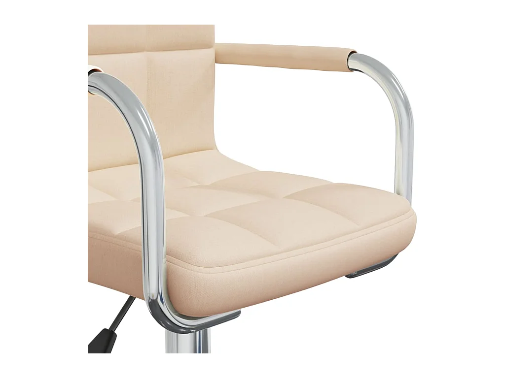 Chaise pivotante de bureau Crème Tissu