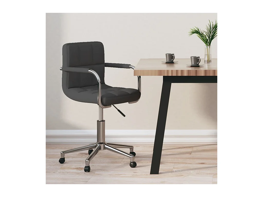 Chaise pivotante de bureau Gris foncé Tissu