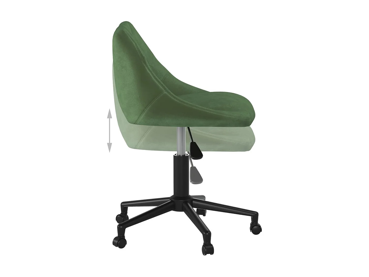 Chaise pivotante de bureau Vert foncé Velours