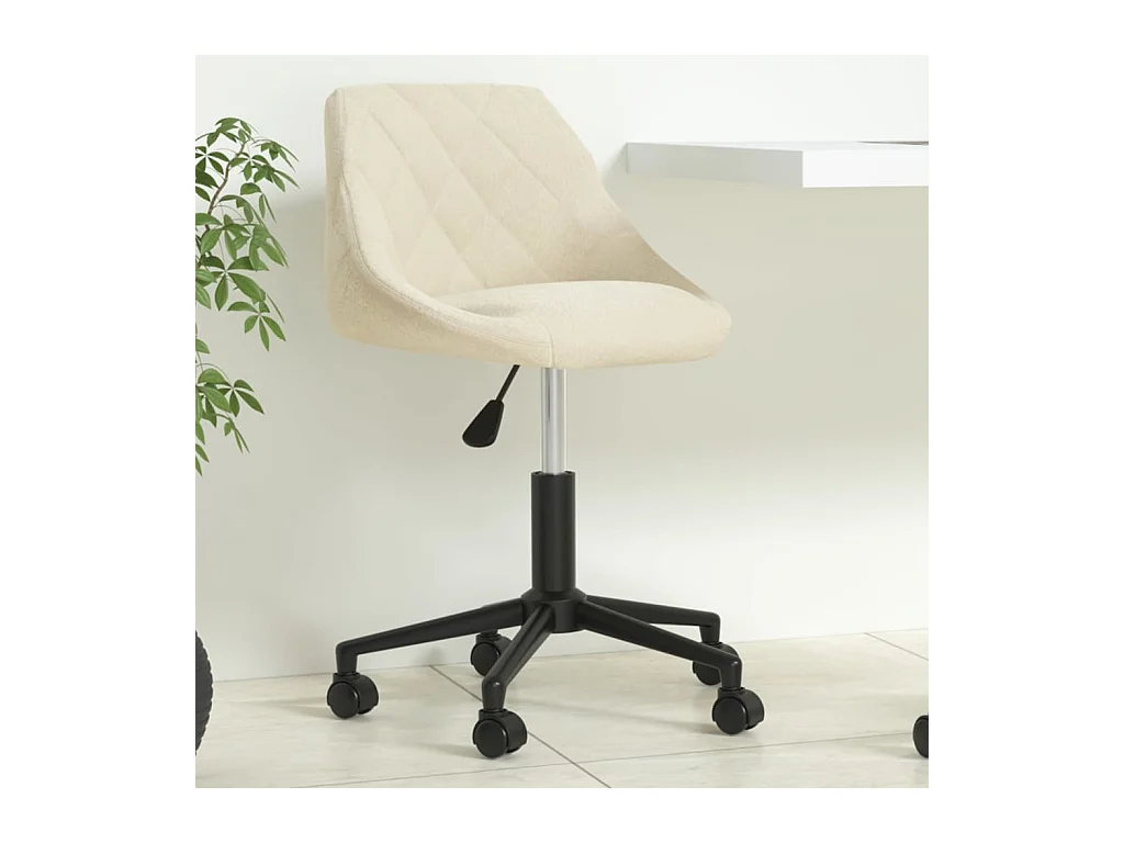 Chaise pivotante de bureau Crème Velours