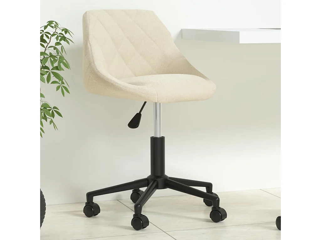Chaise pivotante de bureau Crème Velours