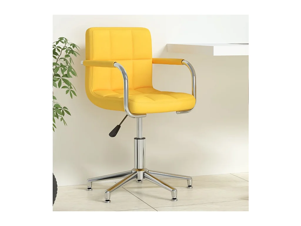 Chaise pivotante de bureau Jaune moutarde Tissu