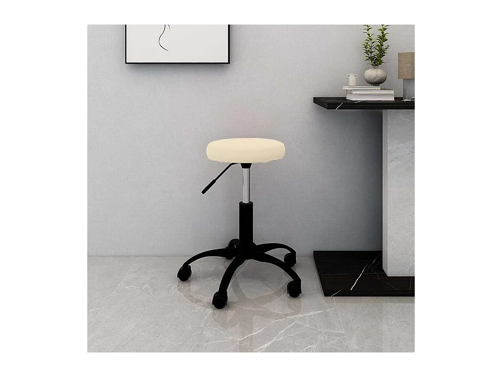 Chaise de bureau pivotante crème velours