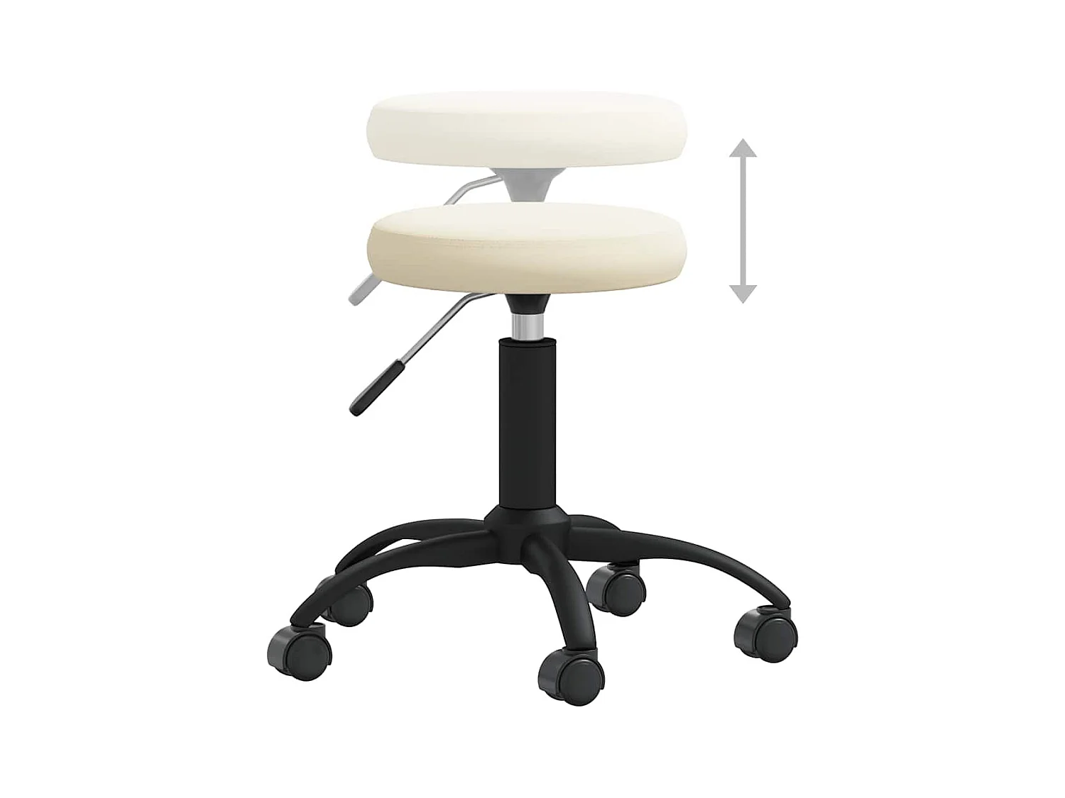 Chaise de bureau pivotante crème velours