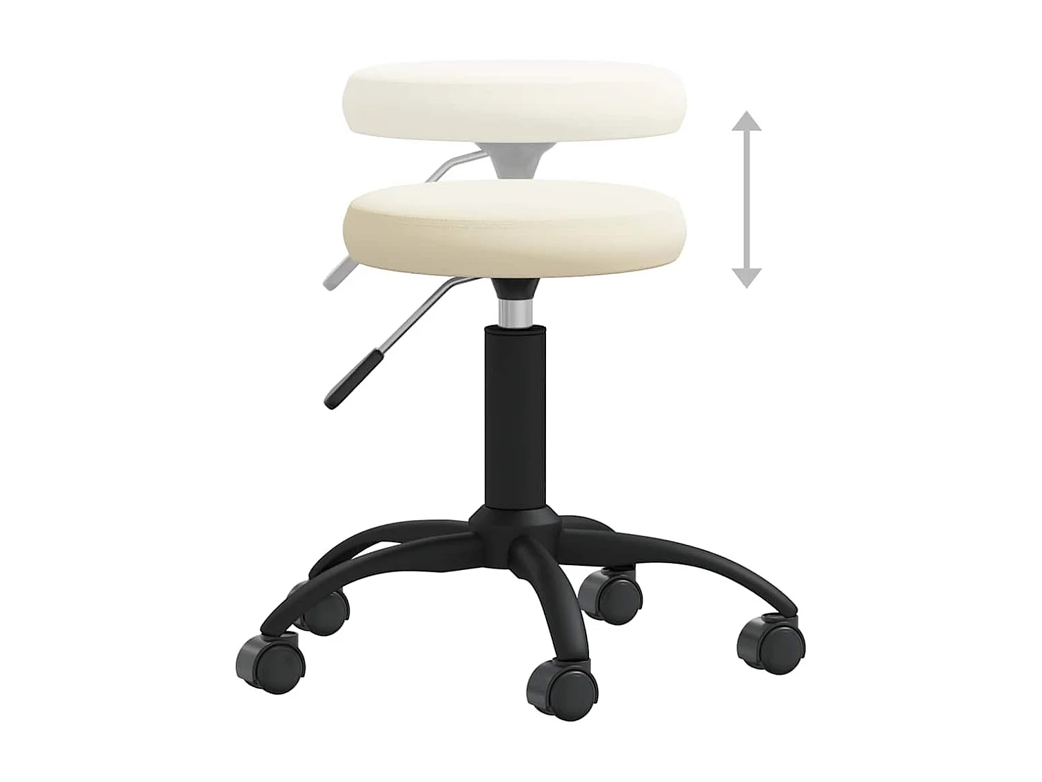 Chaise de bureau pivotante crème velours