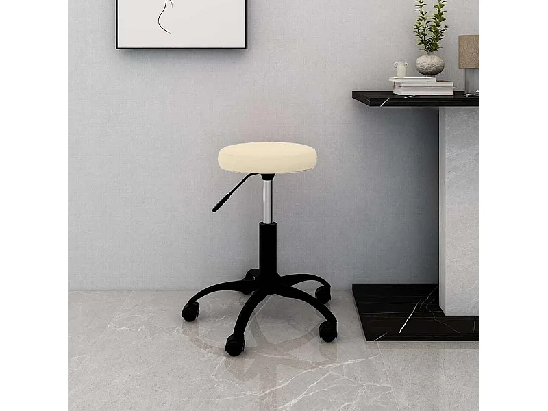 Chaise de bureau pivotante crème velours