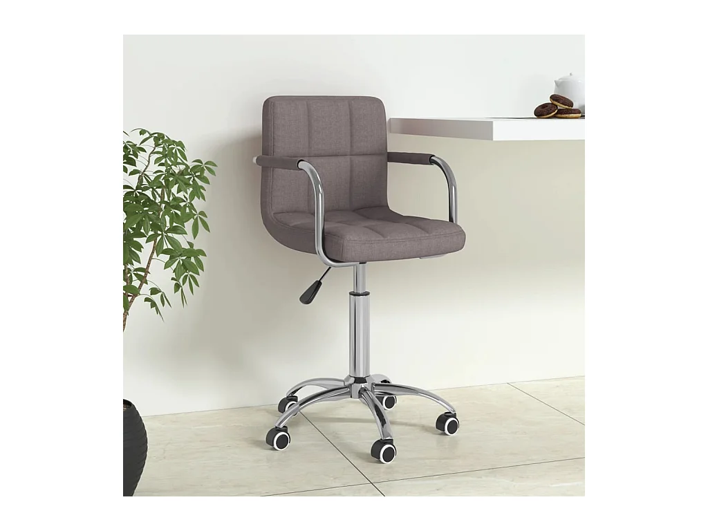 Chaise pivotante de bureau Taupe Tissu