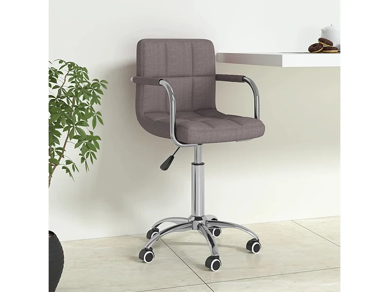 Chaise pivotante de bureau Taupe Tissu
