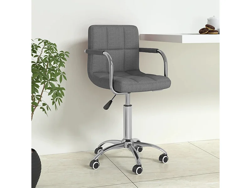 Chaise pivotante de bureau Gris clair Tissu