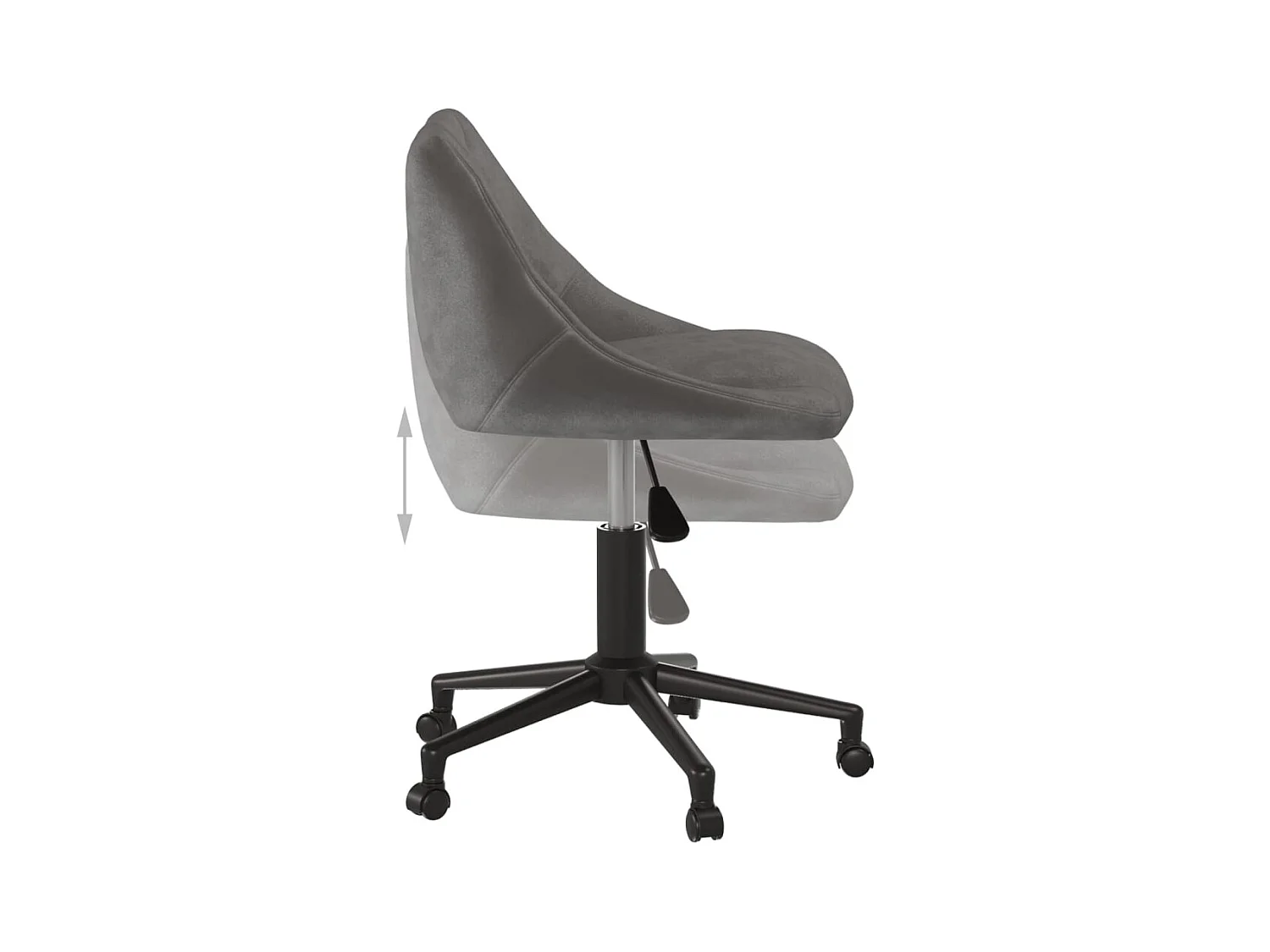 Chaise pivotante de bureau Gris foncé Velours