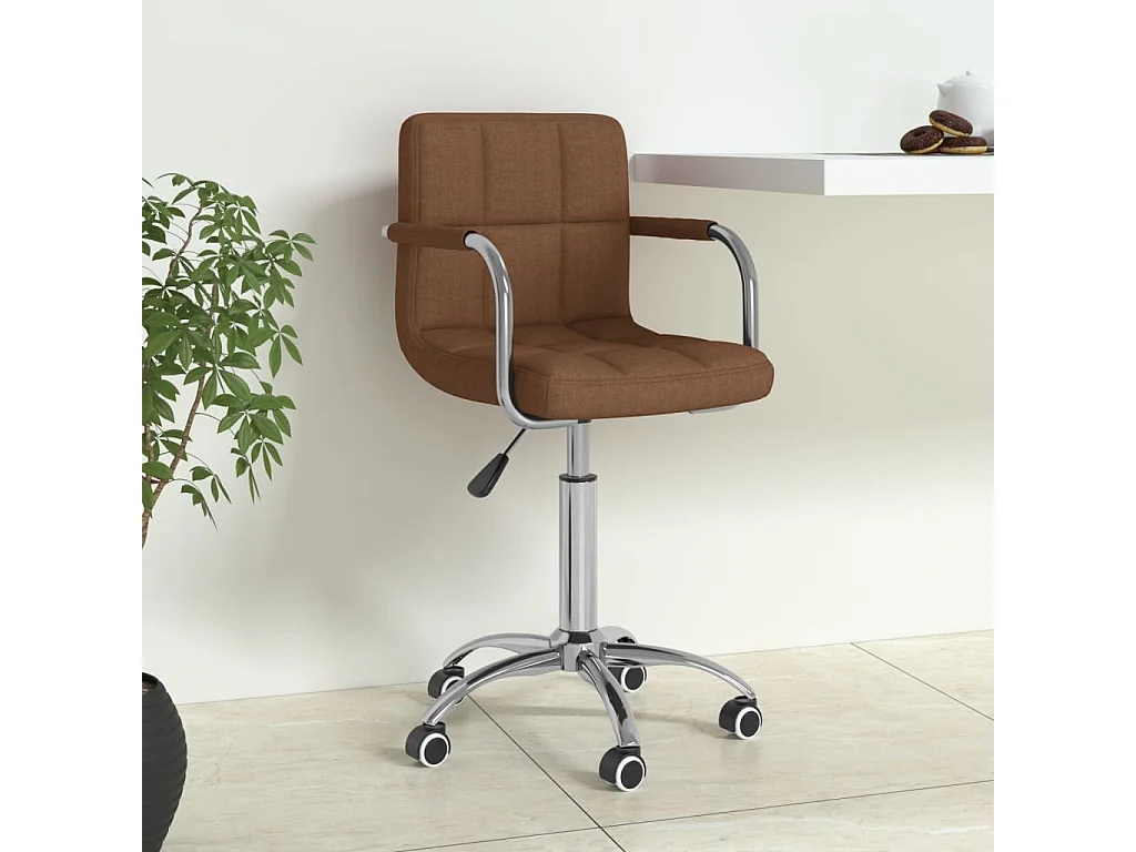 Chaise pivotante de bureau Marron Tissu