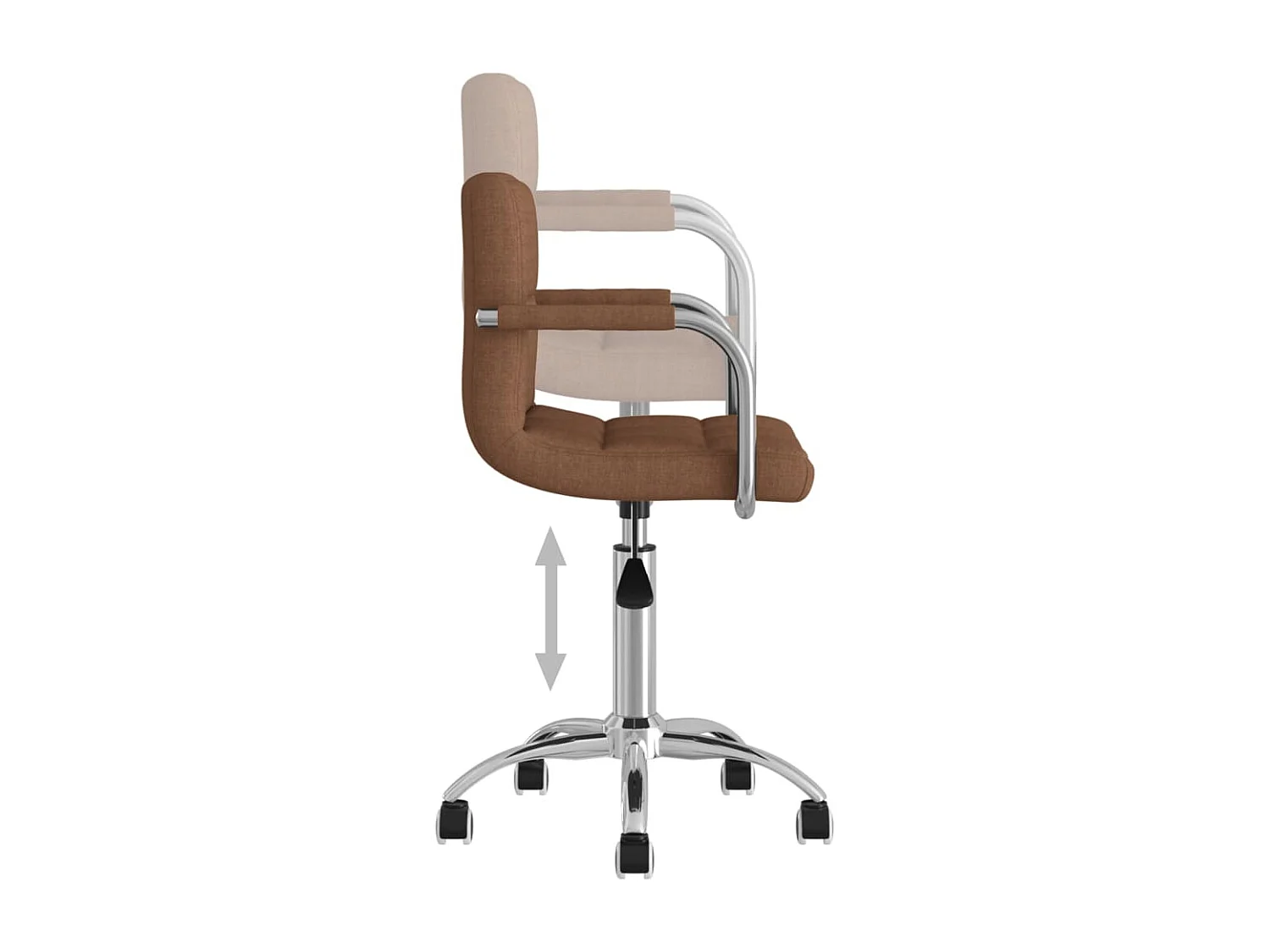 Chaise pivotante de bureau Marron Tissu