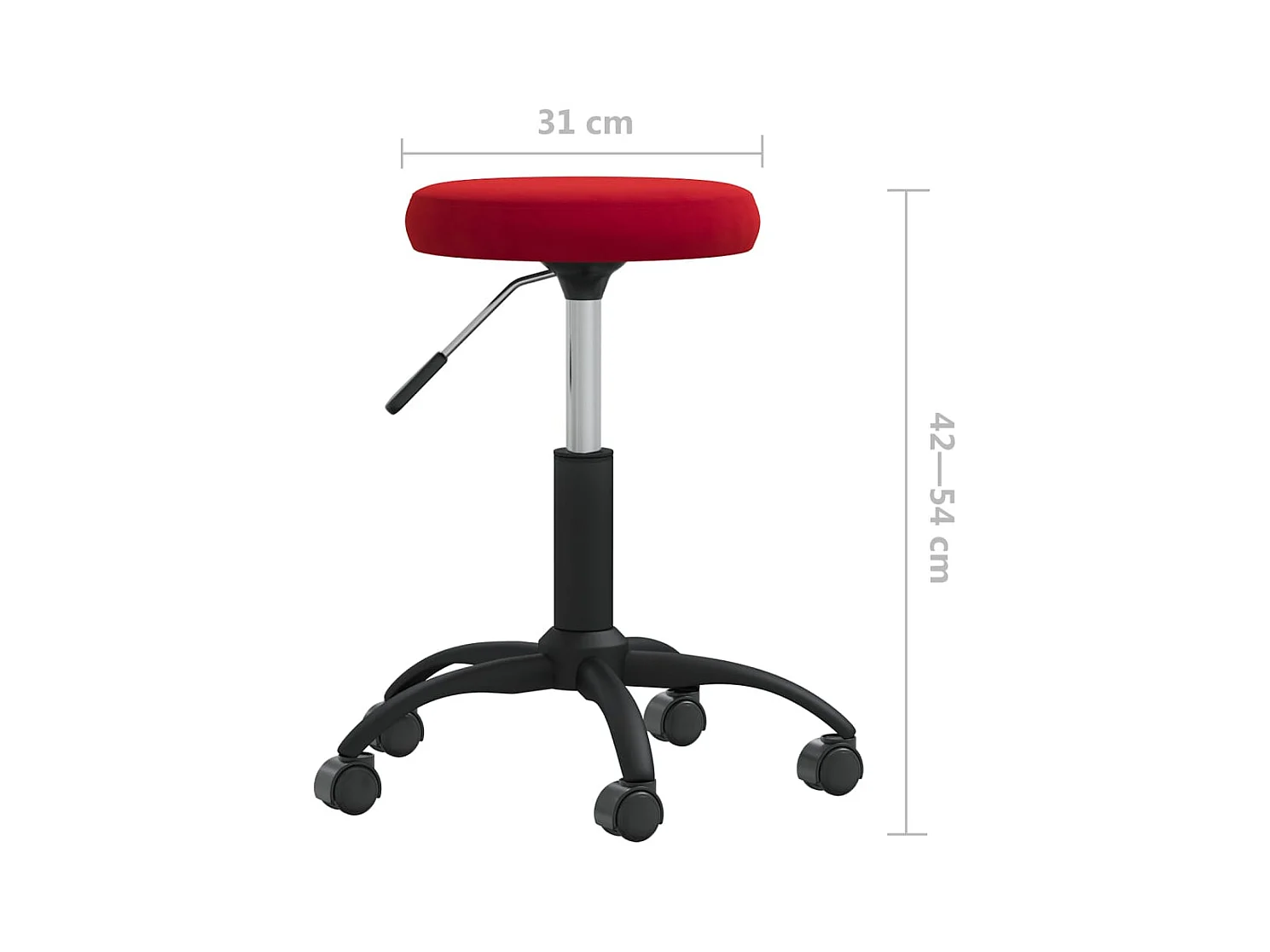 Chaise pivotante de bureau Rouge bordeaux Velours