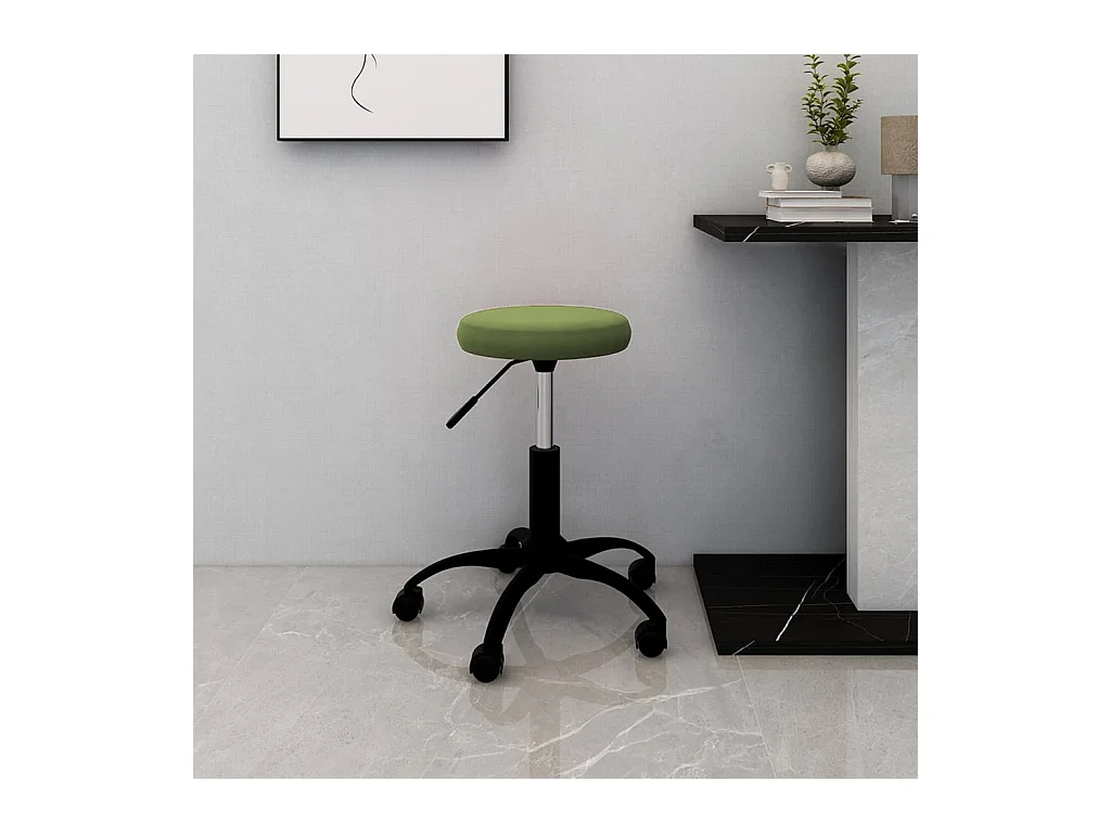 Chaise pivotante de bureau Vert clair Velours