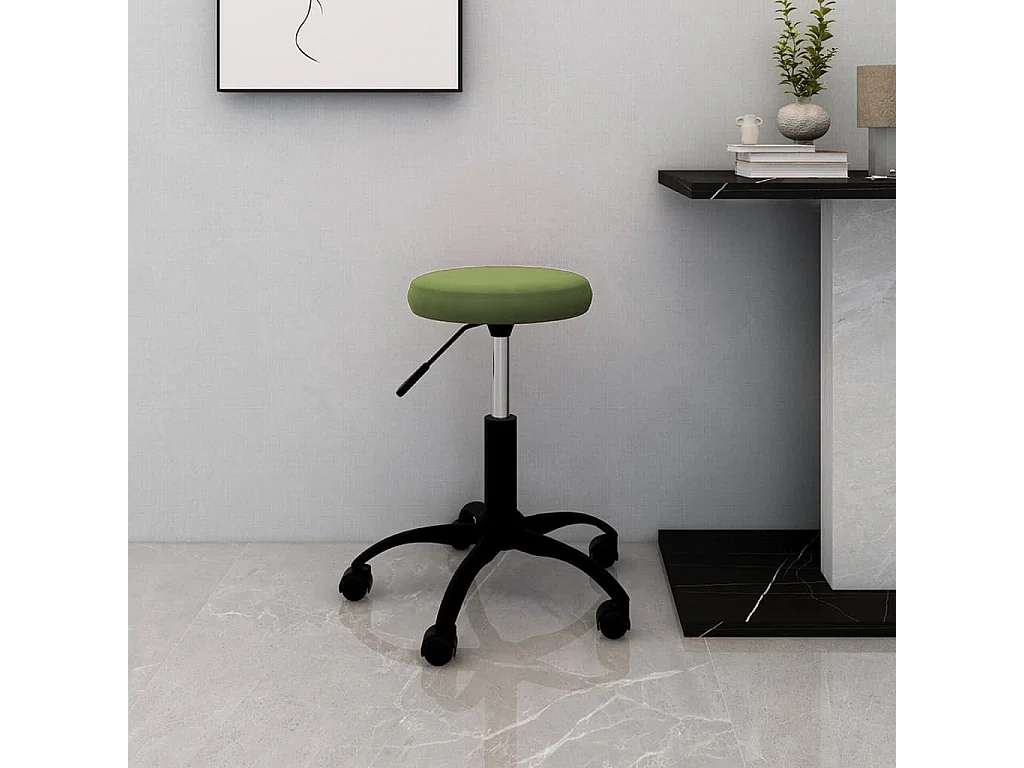 Chaise pivotante de bureau Vert clair Velours